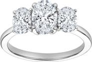 LuvMyJewelry Delila 14K Gold Oval Cut Lab Grown Diamond Trinity Ring - 2 ct