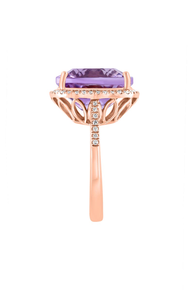 EFFY 14K Rose Gold Amethyst & Diamond Ring, Alternate, color, 