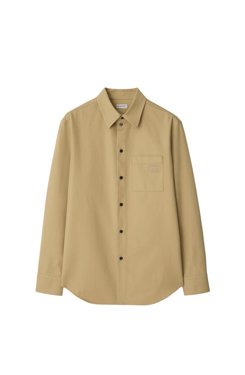 Burberry Relaxed Fit Gabardine Overshirt, Alternate, color, Hamper Beige