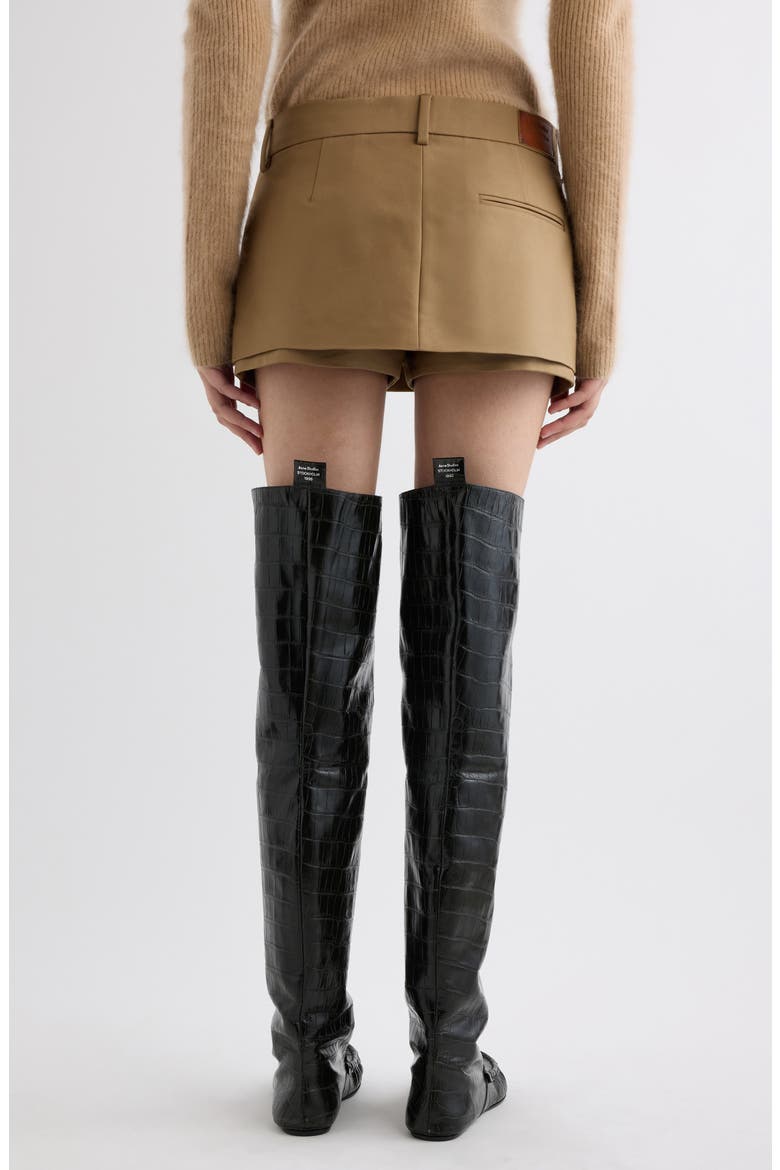 Ikka Layered Pleated Cotton Sateen Skort, Alternate, color, CAMEL BROWN
