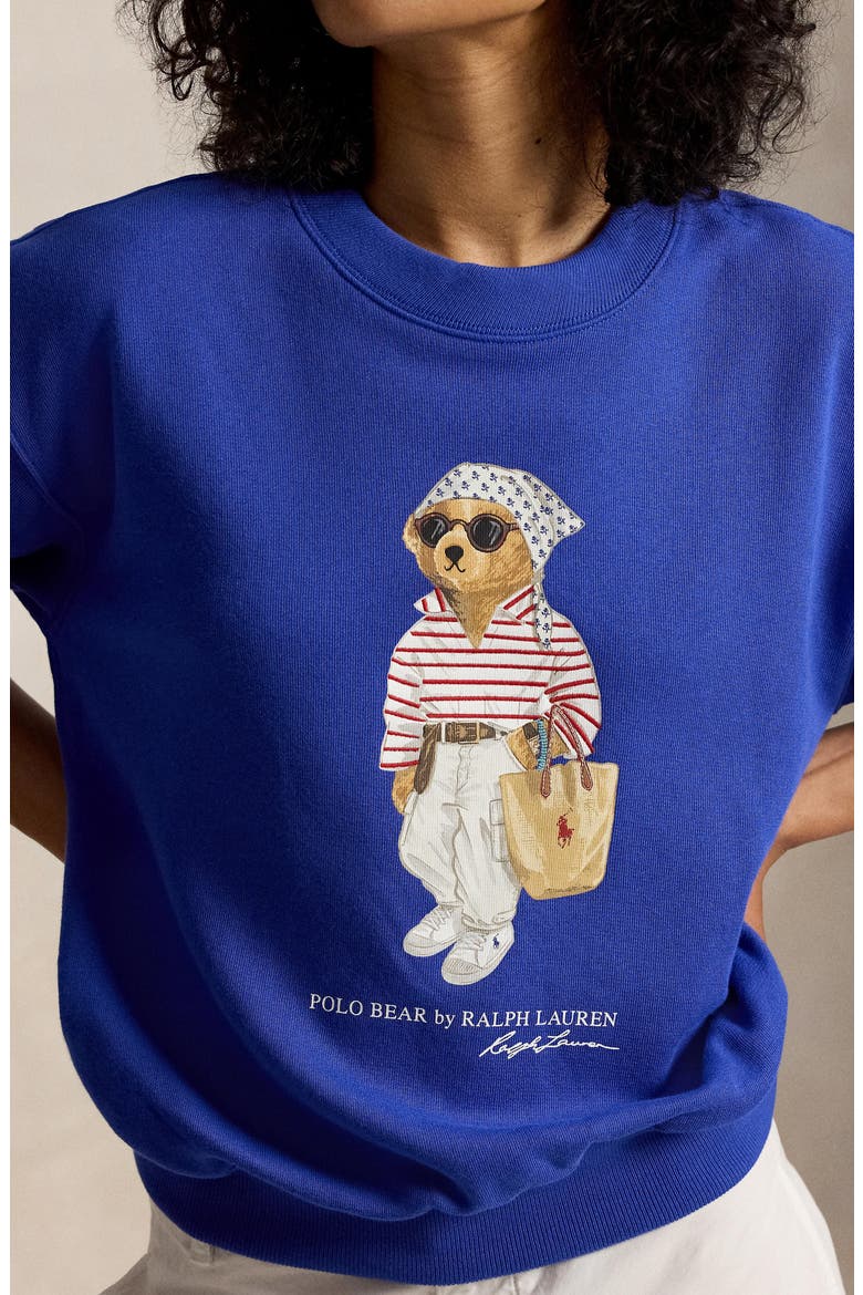 Polo Bear Lightweight Fleece Graphic Sweatshirt, Alternate, color, GALA BLUE