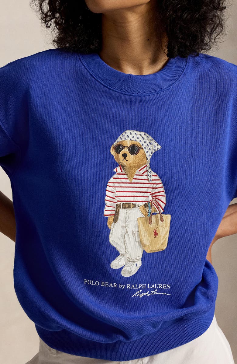 Polo Ralph Lauren Polo Bear Lightweight Fleece Graphic Sweatshirt, Alternate, color, Gala Blue