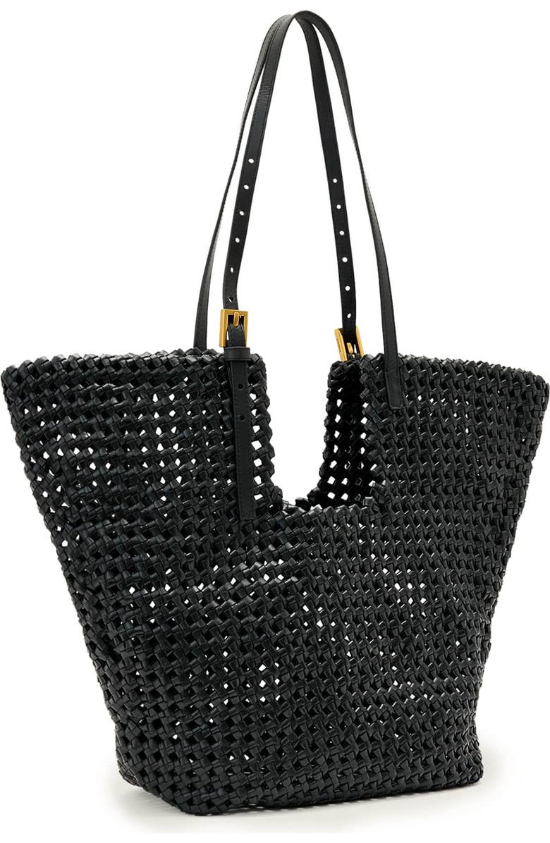 AllSaints Ara East/West Knot Tote, Alternate, color, Black