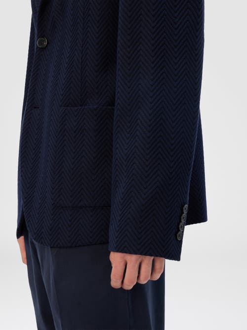 Missoni Single-breasted Jacket With Zigzag Pattern In Blue
