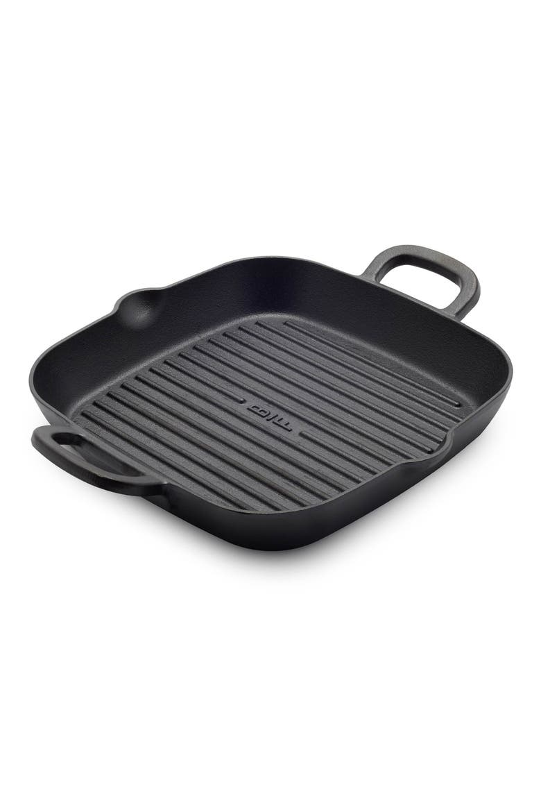 x Bobby Flay 11" Cast Iron Square Grill Pan, Main, color, BLACK