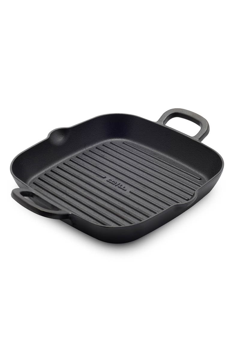 GreenPan x Bobby Flay 11" Cast Iron Square Grill Pan, Main, color, Black