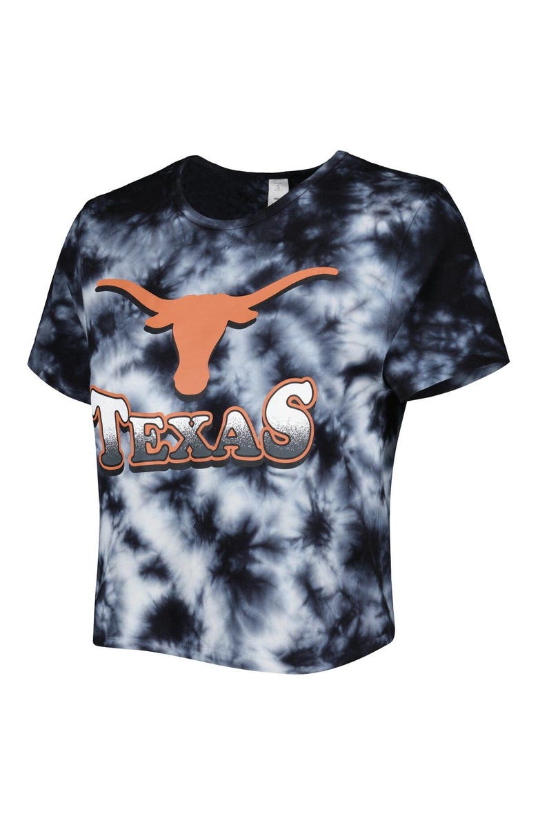ZOOZATZ Women's ZooZatz Black Texas Longhorns Cloud-Dye Cropped T-Shirt, Alternate, color, 