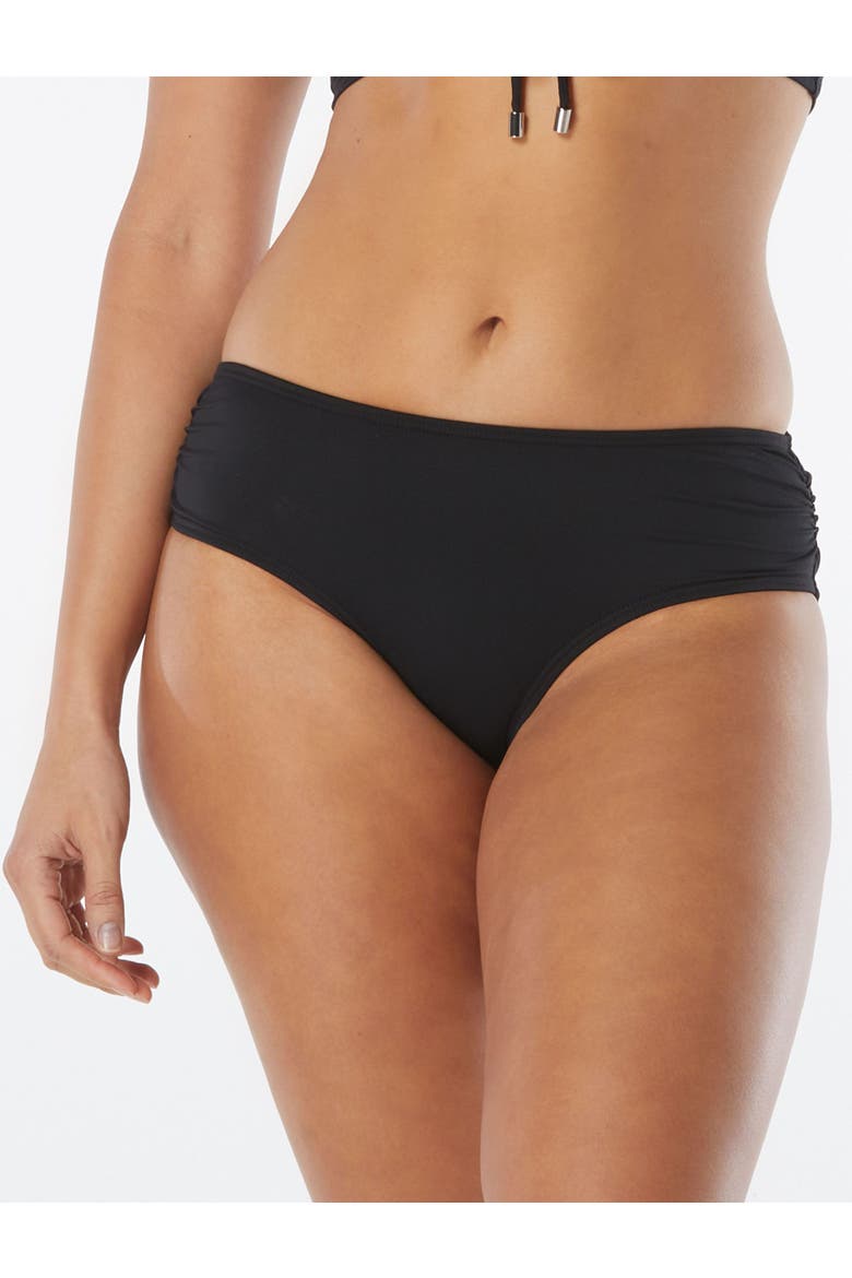 Prime Side Shirred Bikini Swim Bottom, Main, color, Cast-Black