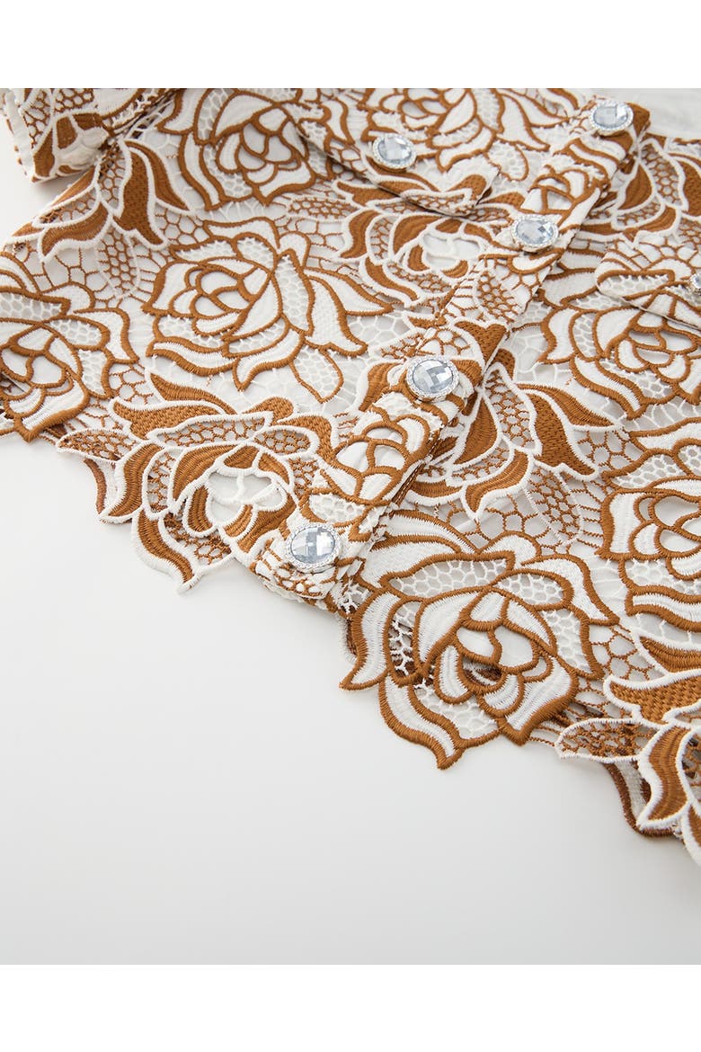 Kimberly Embroidered Jacket, Alternate, color, Ivory/Tan