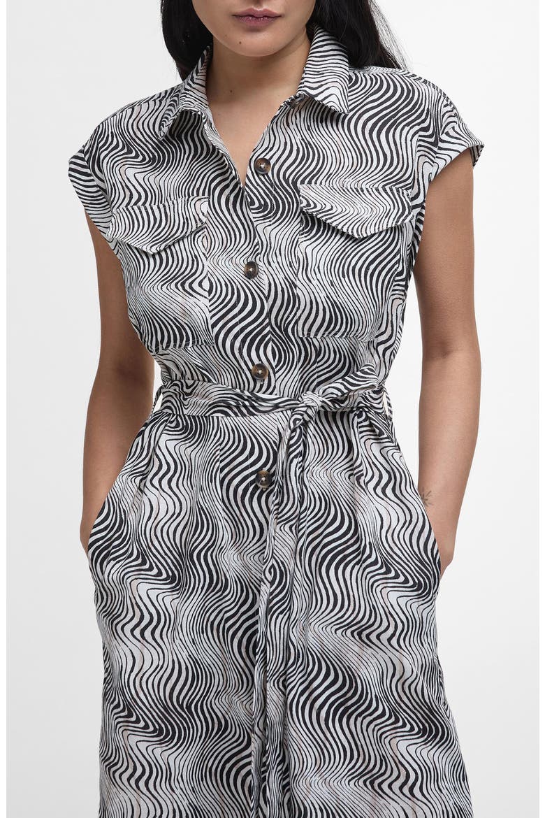 Romy Cap Sleeve Maxi Shirtdress, Alternate, color, MONOCHROME PRINT