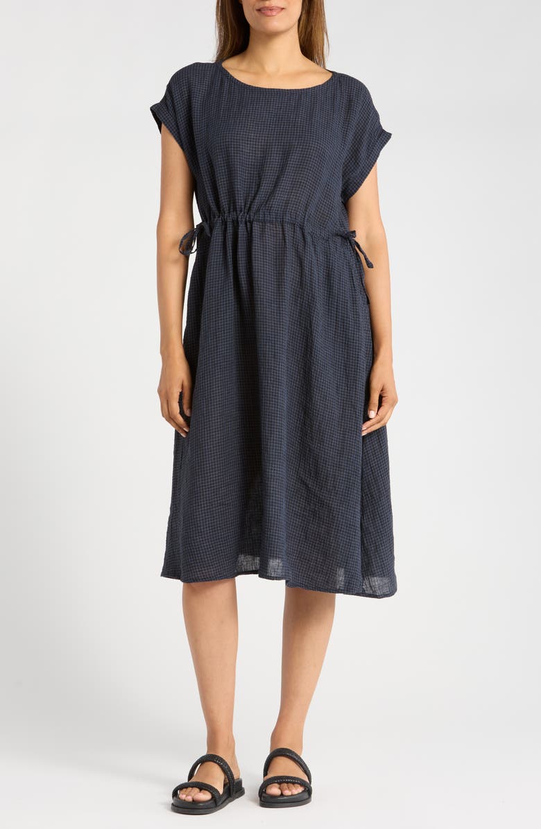 Eileen Fisher Short Sleeve Organic Linen Midi Dress | Nordstromrack
