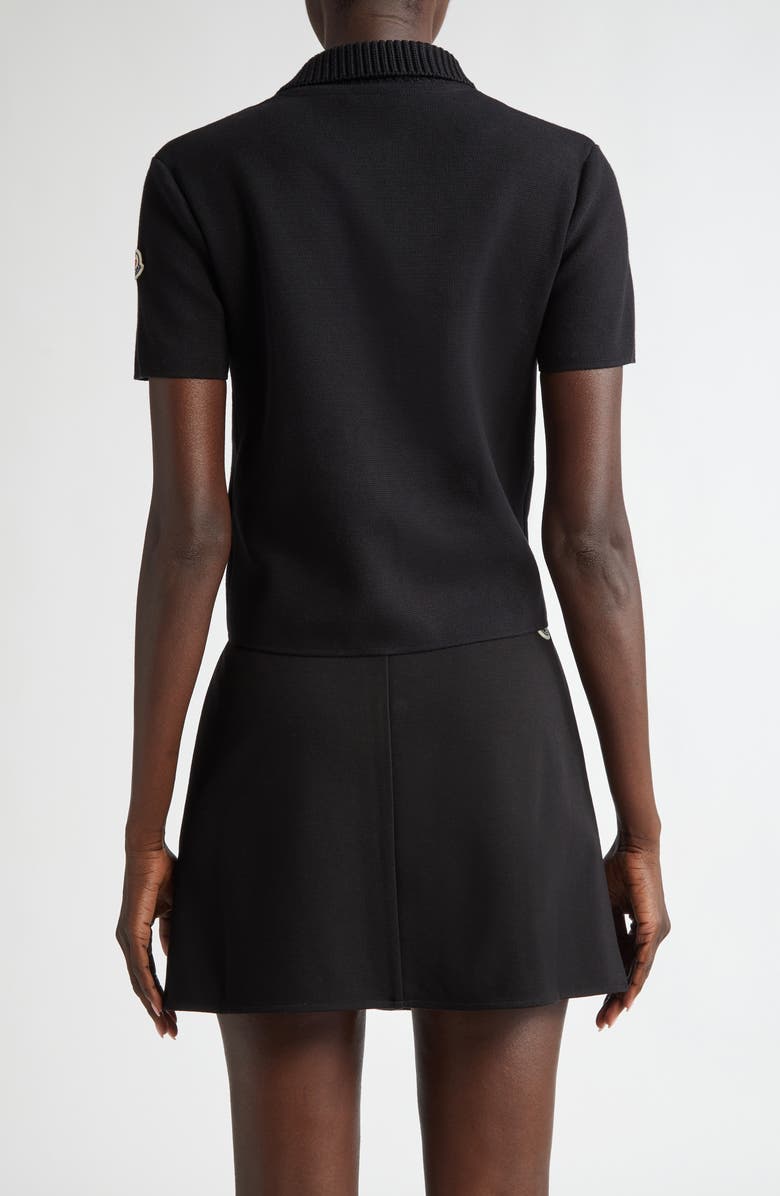 Moncler Merino Wool Polo, Alternate, color, Black