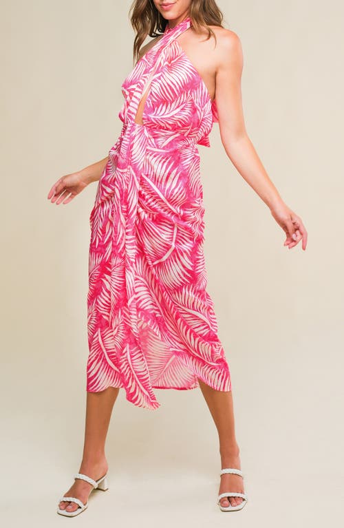 Flying Tomato Print Halter Midi Dress
