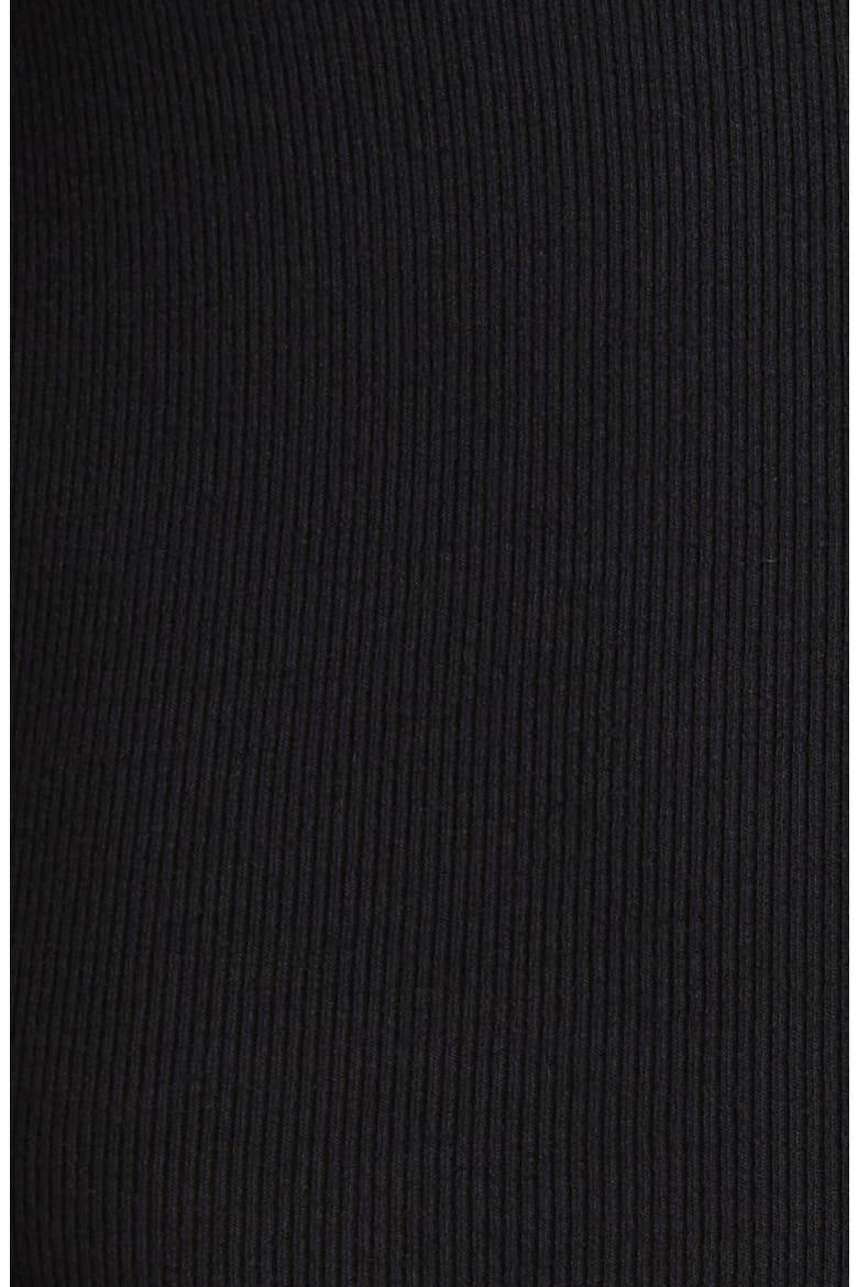 Puff Shoulder Rib Henley, Alternate, color, BLACK
