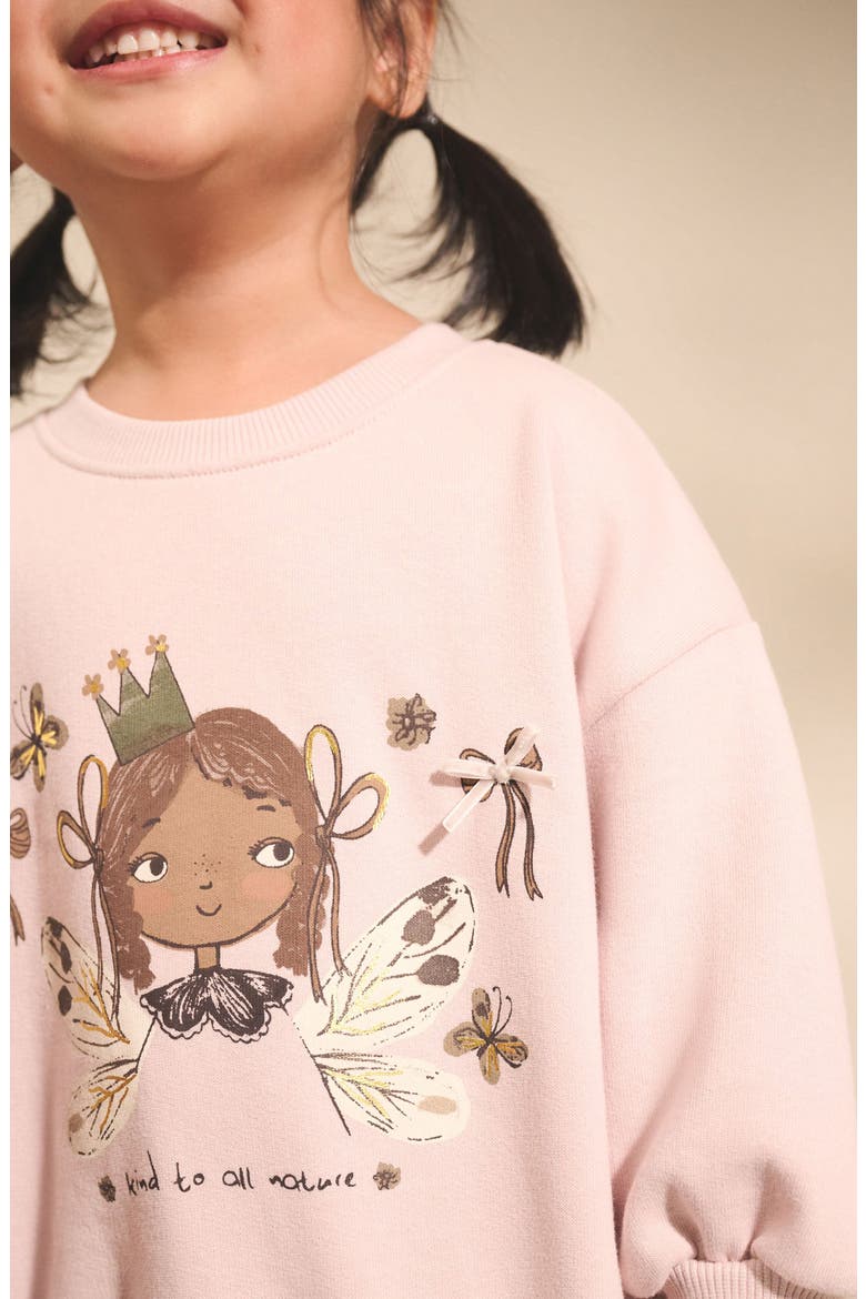 Kids' Character Graphic Sweatshirt & Flare Leggings Set, Alternate, color, CREAM
