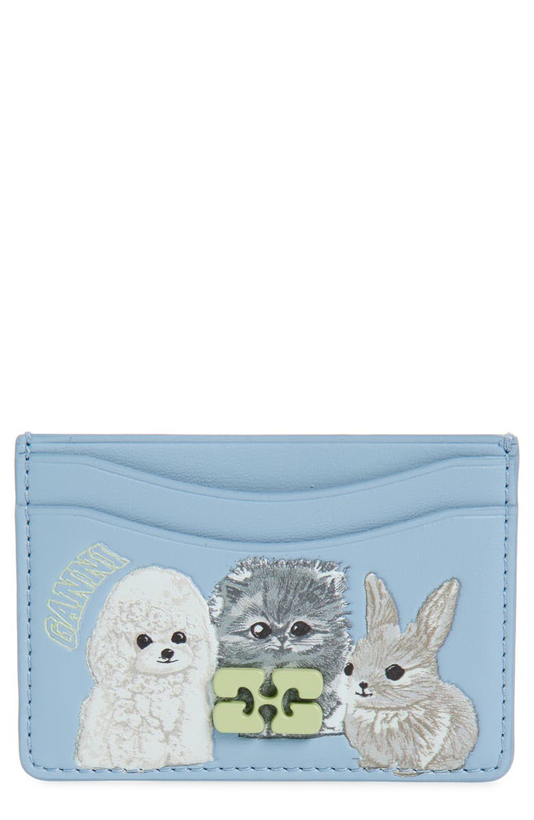 Ganni Bou Animal Card Holder, Main, color, 