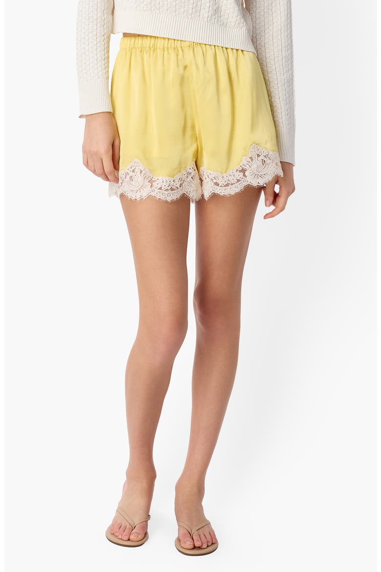 Anora Silk Shorts, Main, color, CUSTARD