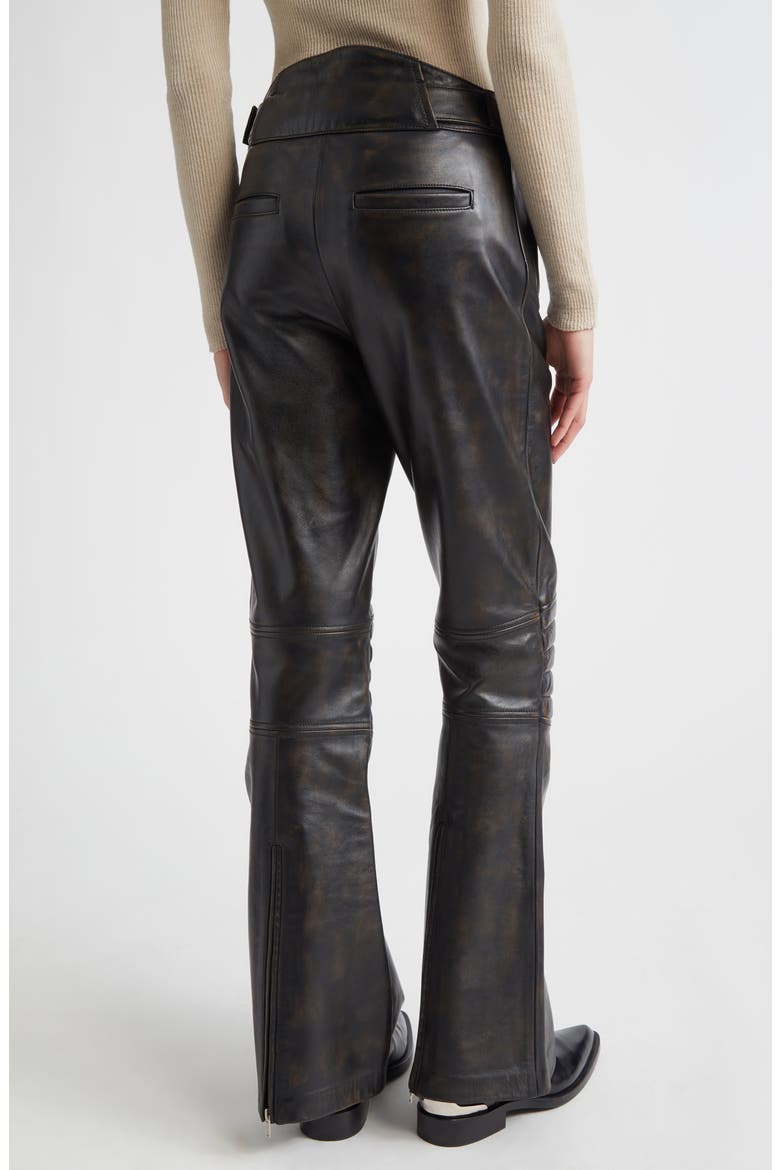 Heleen Leather Trousers, Alternate, color, WORN BLACK