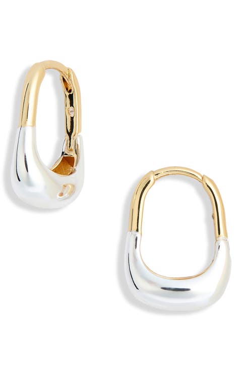Demi Fine Two-Tone U Hoop Earrings