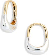 NORDSTROM RACK Demi Fine Two-Tone U Hoop Earrings
