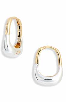 NORDSTROM RACK Demi Fine Two-Tone U Hoop Earrings
