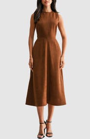 Mila Mae Faux Suede A-Line Dress