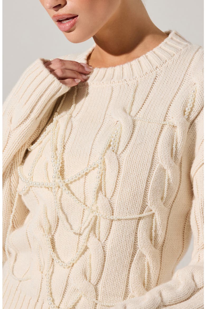 Pennina Cable Sweater, Alternate, color, CREAM