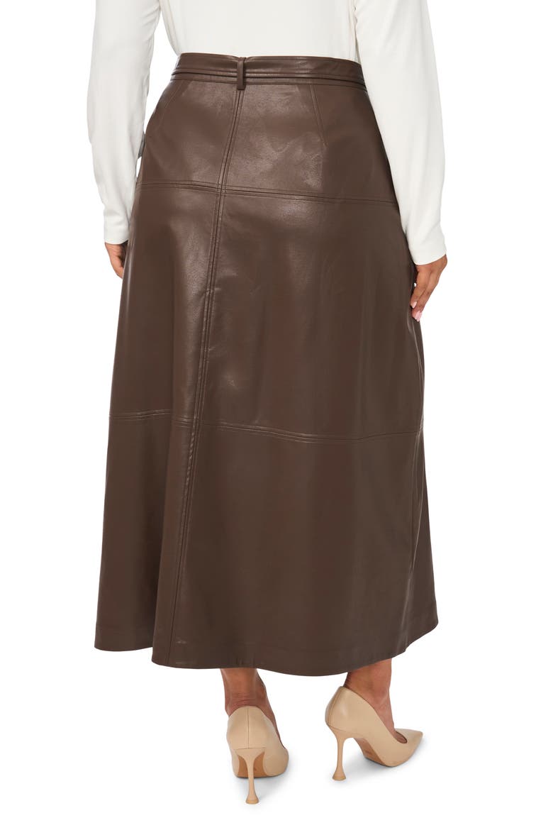 Faux Leather Tiered Seam Maxi Skirt, Alternate, color, DELICIOSO