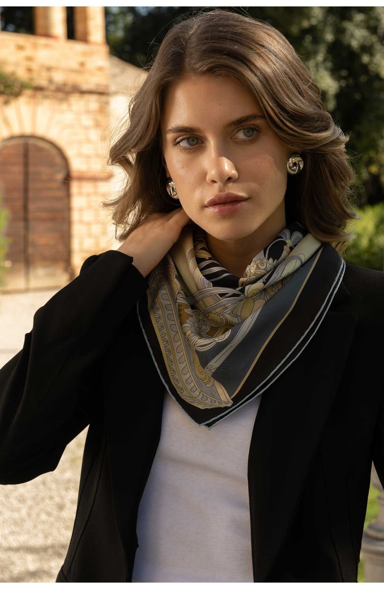 Elizabetta Fontana - Silk Foulard for Women, Alternate, color, Steel