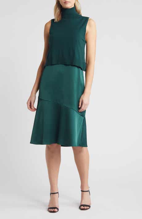 Sam Edelman Two-Piece Sleeveless Turtleneck Sweater & Satin Slipdress