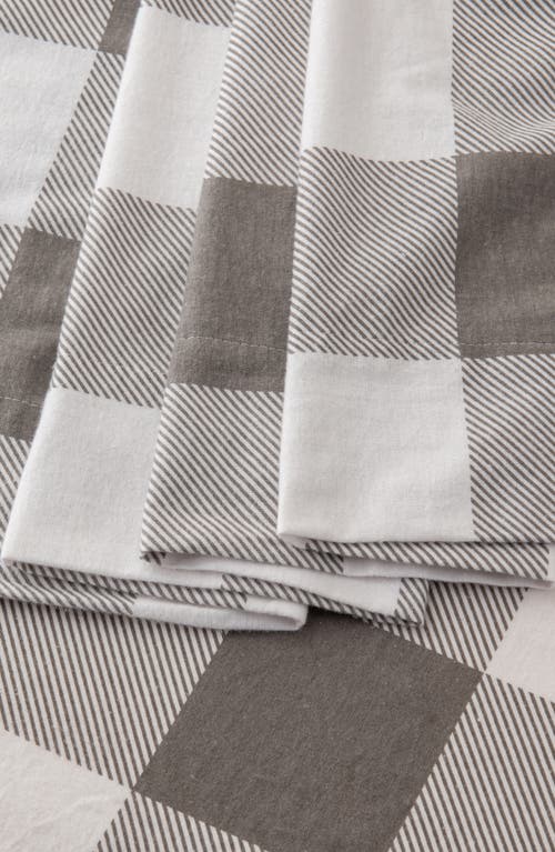 Woven & Weft Turkish Cotton Flannel Plaid Sheet Set In Gray