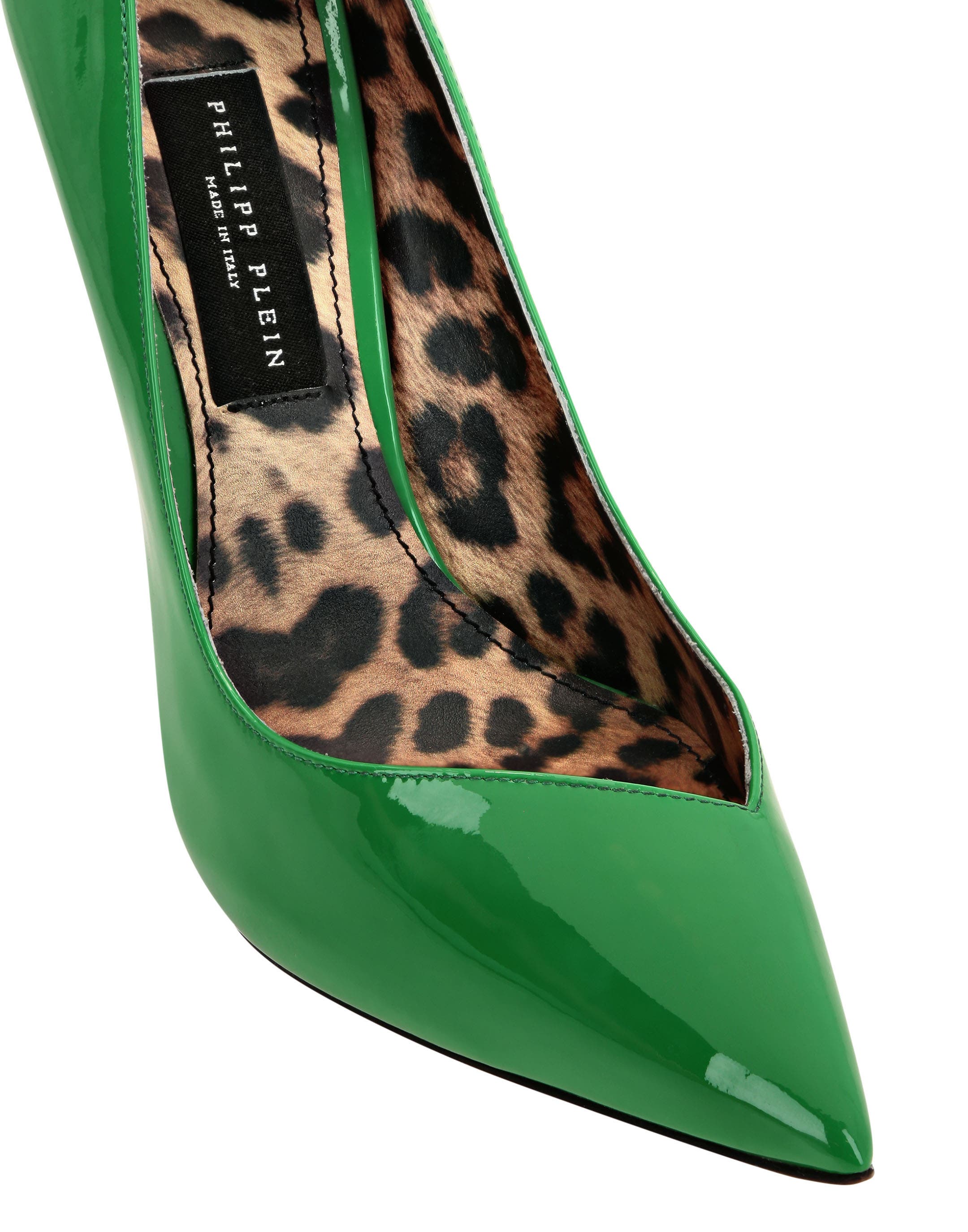 Patent Leather Decollete Hi-Heels Women, Alternate, color, green