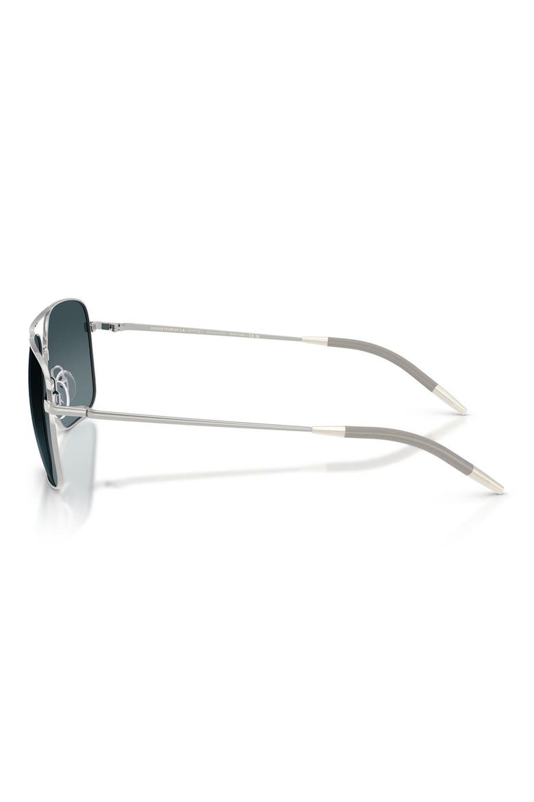Clifton 58mm Polarized Gradient Rectangular Sunglasses, Alternate, color, SILVER / BLUE GRADIENT POLAR