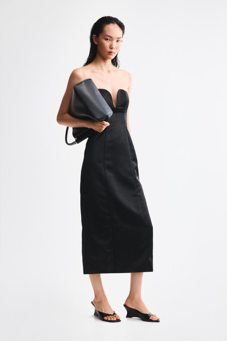 Fitted Bandeau Dress, Main, color, Black