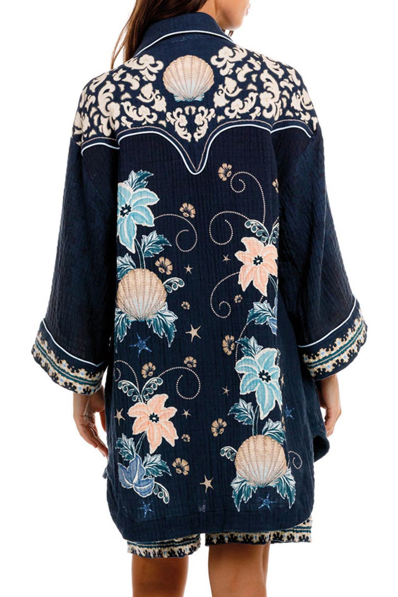 The Chrissy Long Sleeve Cover-Up Shirt, Alternate, color, BLUE