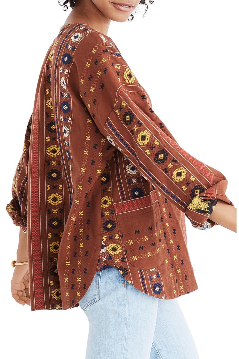 Kimono Shirttail Jacket, Alternate, color, KILIM WARM NUTMEG