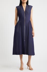 Vince Camuto Zip Front Midi Dress