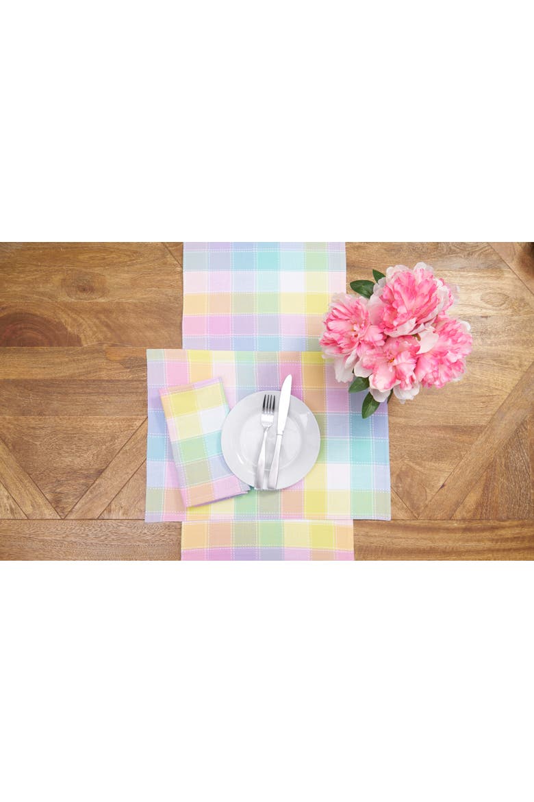 Hana Color Block Plaid Napkin Set of 6, Alternate, color, Pink