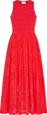 Milly Mixed Media Midi Dress