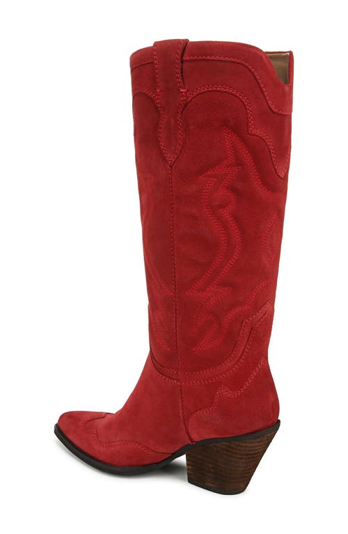 Shop Sam Edelman James Pointed Toe Western Boot In Red Scarlet