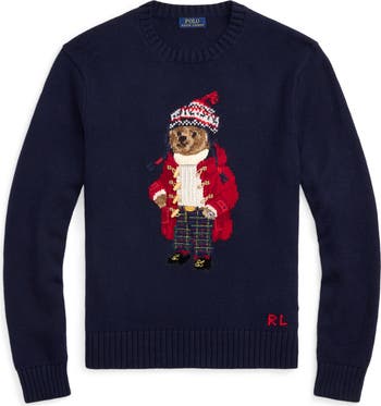 Polo Ralph Lauren Bear Intarsia Cotton & Cashmere Sweater Polo Ralph Lauren Bear Intarsia Cotton & Cashmere Sweater