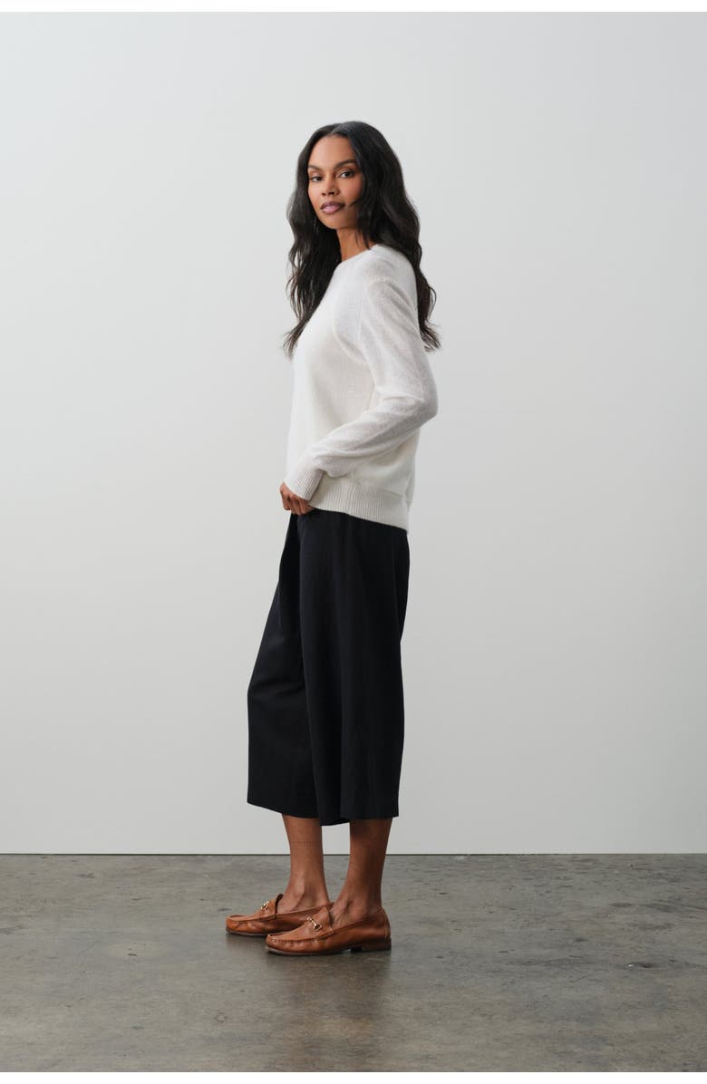 NAKED CASHMERE Rafaela Trompe L'oeil Cashmere Crewneck, Alternate, color, Ecru