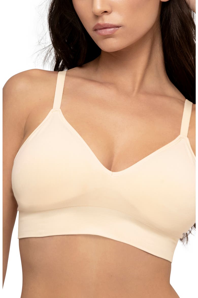 The Neckline Pullover Bralette, Alternate, color, Sand