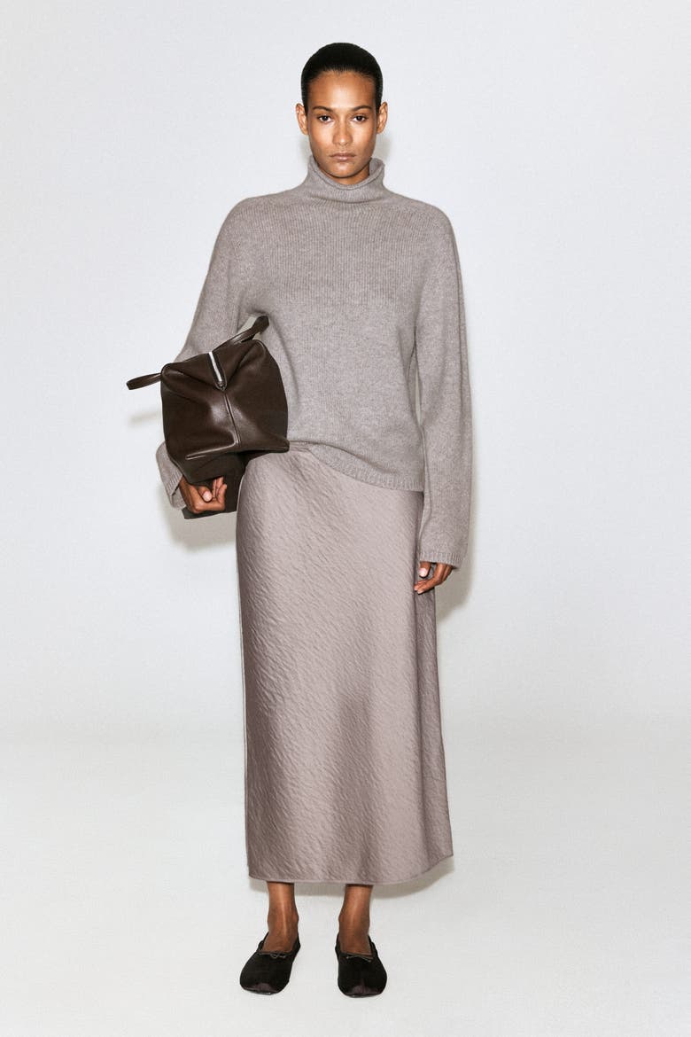 Cashmere Mock-Neck Sweater, Alternate, color, LIGHT GRAY MÉLANGE