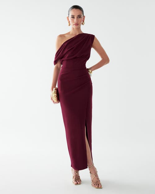 Bwldr Rhodia Midi Dress In Burgundy