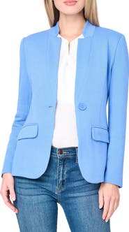 GIBSONLOOK Inverted Notch Collar Cotton Blend Knit Blazer