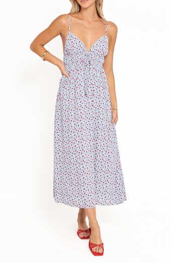 Freesia Ditsy Floral Deep V-Neck Midi Dress