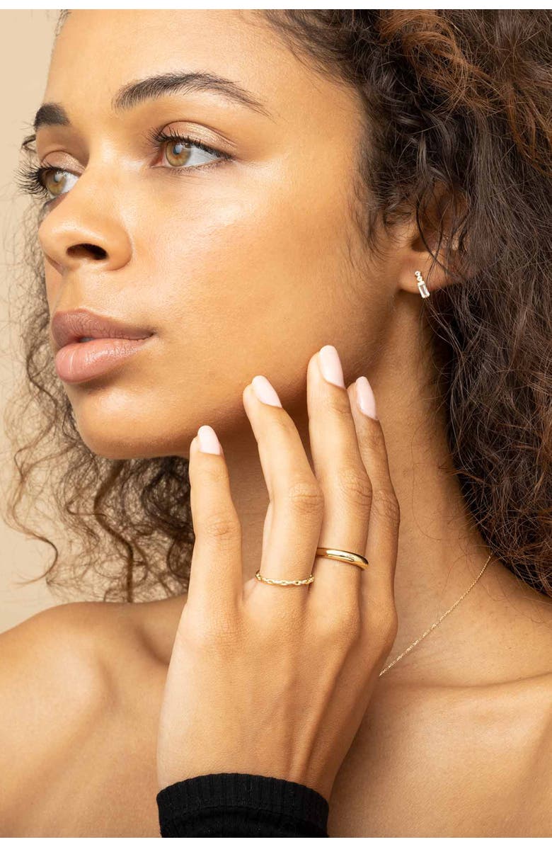 Oradina 14K Solid Gold Archie Stack Ring, Alternate, color, Yellow Gold