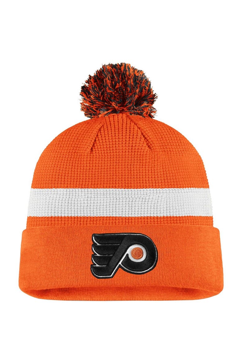 Men's Fanatics Branded Orange/White Philadelphia Flyers 2020 NHL Draft Authentic Pro Cuffed Pom Knit Hat, Main, color, Orange