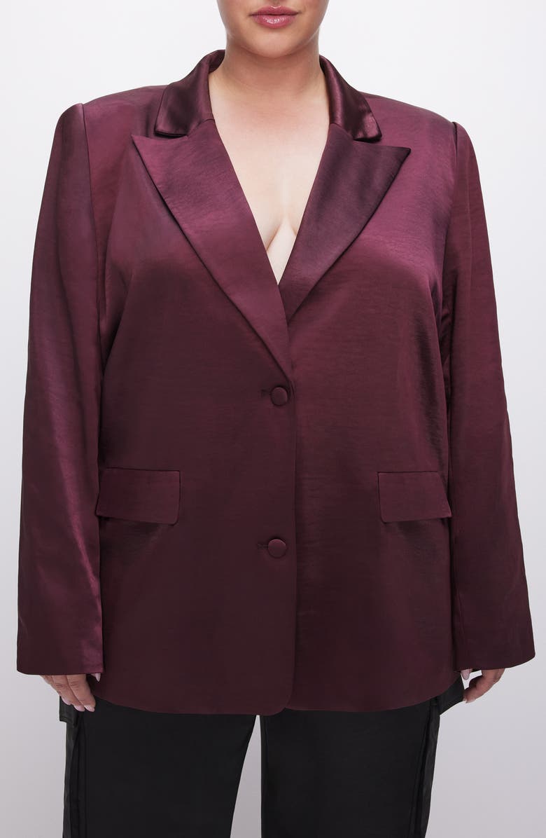 Good American Satin Blazer, Alternate, color,